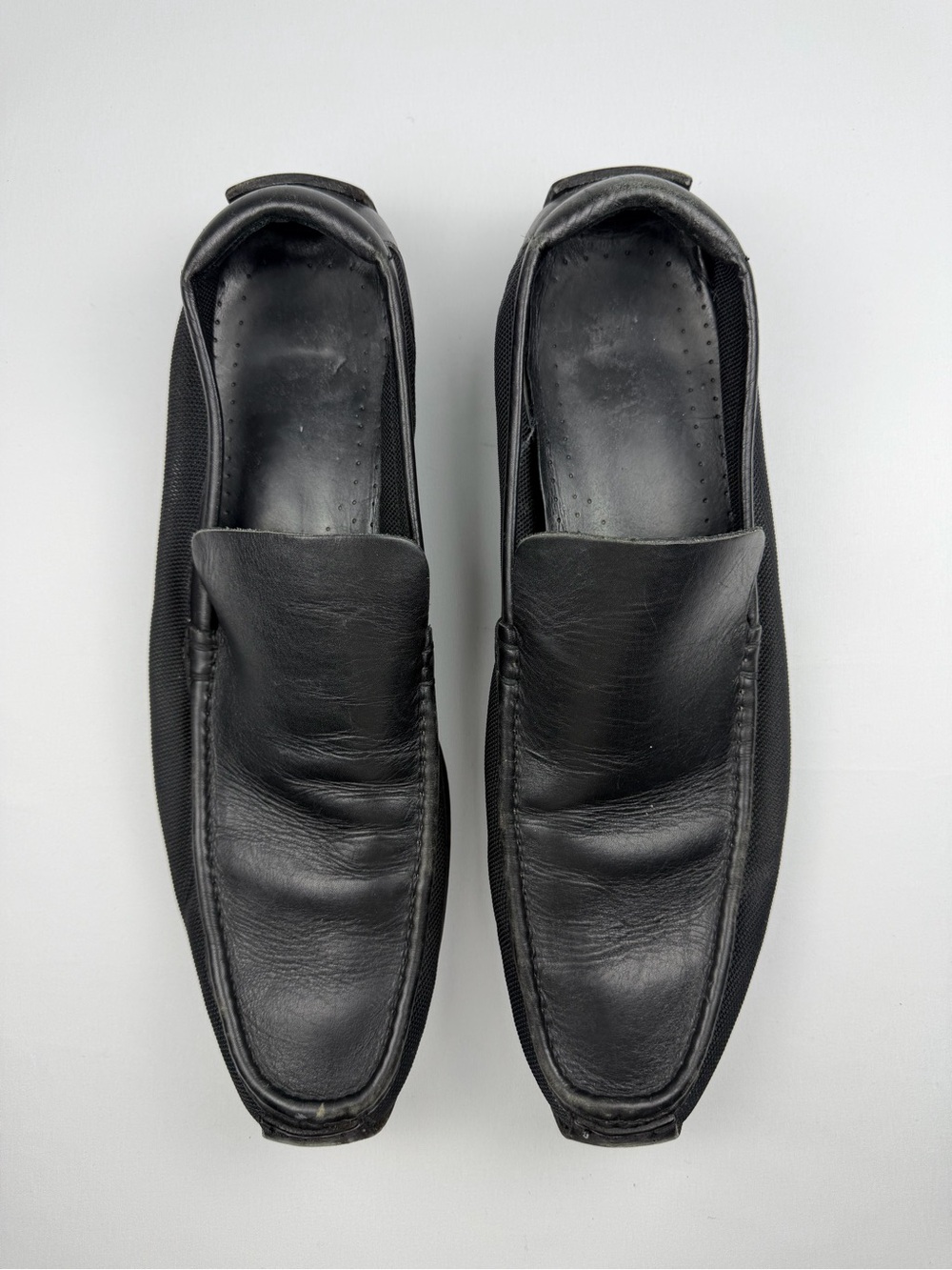 Gucci Black Leather Slip-On Loafers